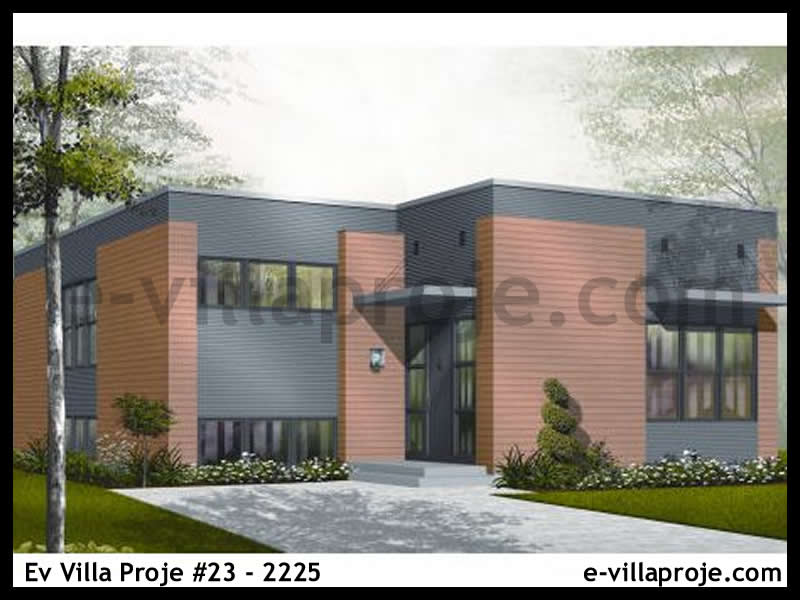 Ev Villa Proje #23 – 2225, 1 katlı, 2 yatak odalı, 1 garajlı, 124 m2