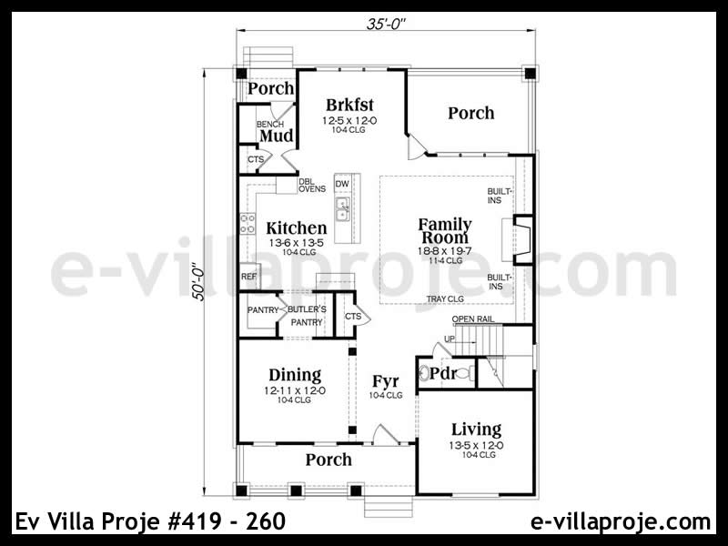 Ev Villa Proje #419 – 260 Ev Villa Projesi Model Detayları