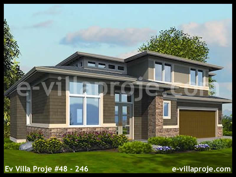 Ev Villa Proje #48 – 246, 3 katlı, 4 yatak odalı, 3 garajlı, 340 m2