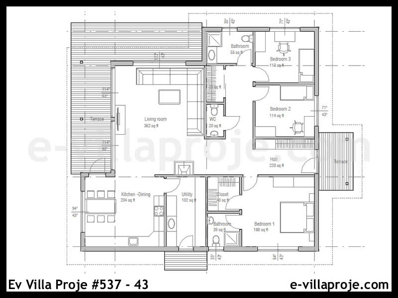 Ev Villa Proje #537 – 43 Ev Villa Projesi Model Detayları