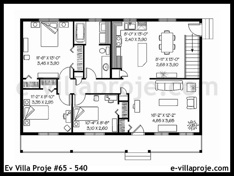 Ev Villa Proje #65 – 540 Ev Villa Projesi Model Detayları
