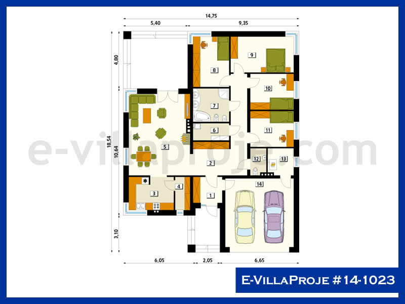 Ev Villa Proje #14 – 1023 Ev Villa Projesi Model Detayları
