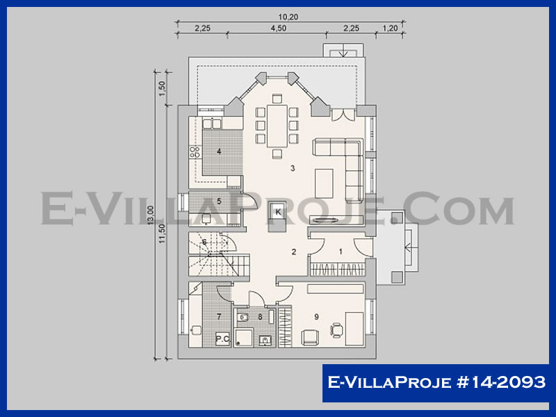 E-VillaProje #14-2093 Ev Villa Projesi Model Detayları