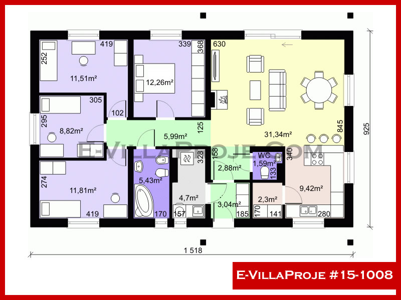 E-VillaProje #15-1008 Ev Villa Projesi Model Detayları