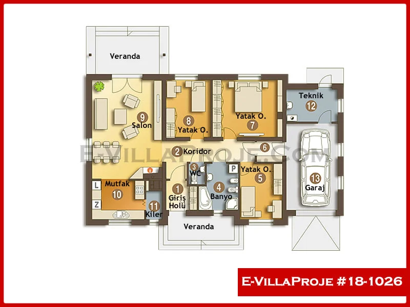 Ev Villa Proje #18 – 1026 Ev Villa Projesi Model Detayları