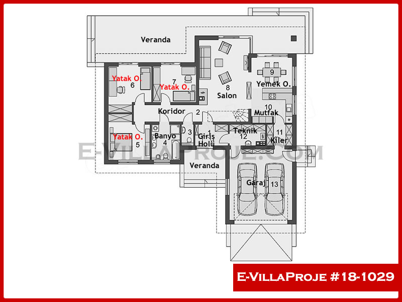 Ev Villa Proje #18 – 1029 Ev Villa Projesi Model Detayları