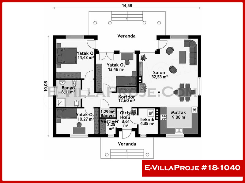 Ev Villa Proje #18 – 1040 Ev Villa Projesi Model Detayları