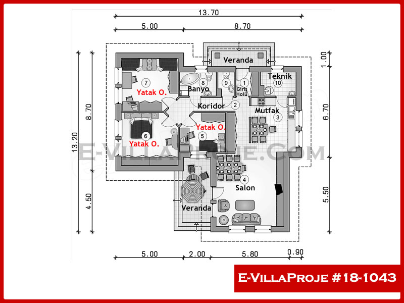 Ev Villa Proje #18 – 1043 Ev Villa Projesi Model Detayları