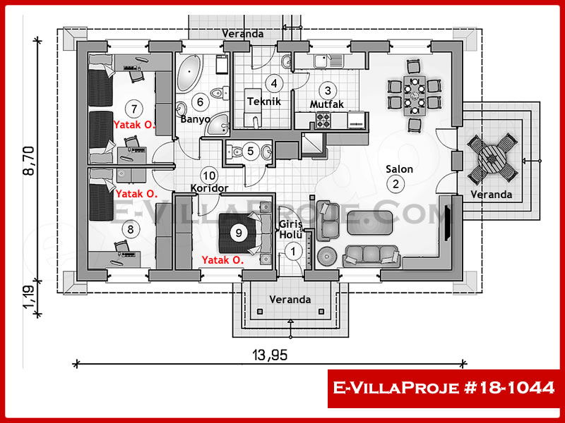 Ev Villa Proje #18 – 1044 Ev Villa Projesi Model Detayları