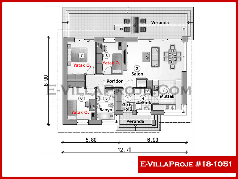 Ev Villa Proje #18 – 1051 Ev Villa Projesi Model Detayları