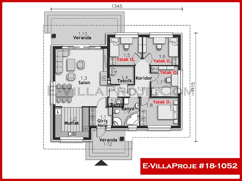 Ev Villa Proje #18 – 1052 Ev Villa Projesi Model Detayları