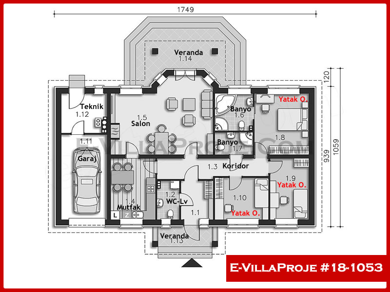 Ev Villa Proje #18 – 1053 Ev Villa Projesi Model Detayları