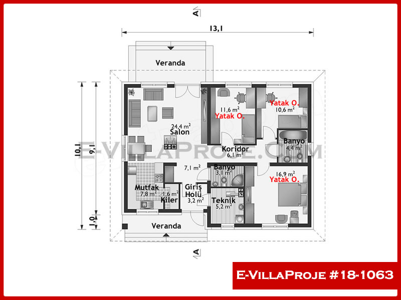 Ev Villa Proje #18 – 1063 Ev Villa Projesi Model Detayları