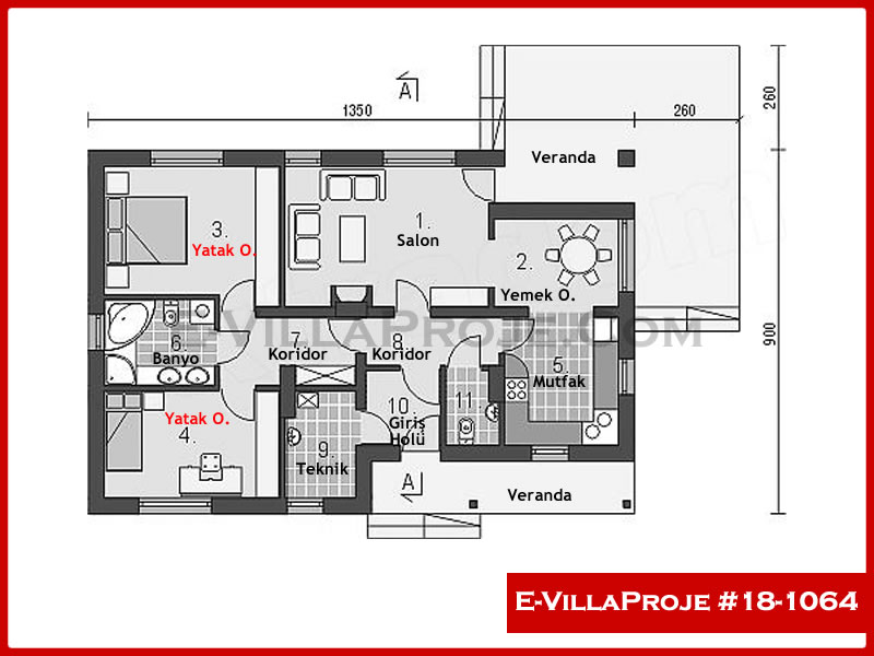 Ev Villa Proje #18 – 1064 Ev Villa Projesi Model Detayları