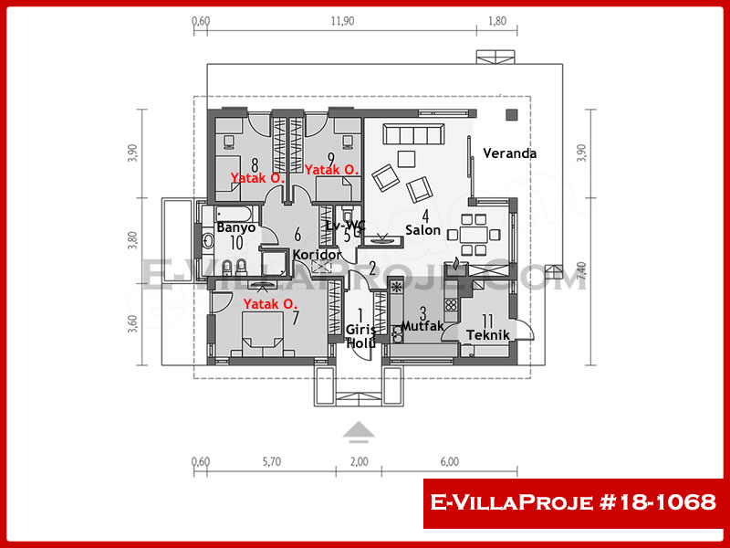 Ev Villa Proje #18 – 1068 Ev Villa Projesi Model Detayları