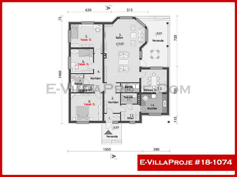 Ev Villa Proje #18 – 1074 Ev Villa Projesi Model Detayları