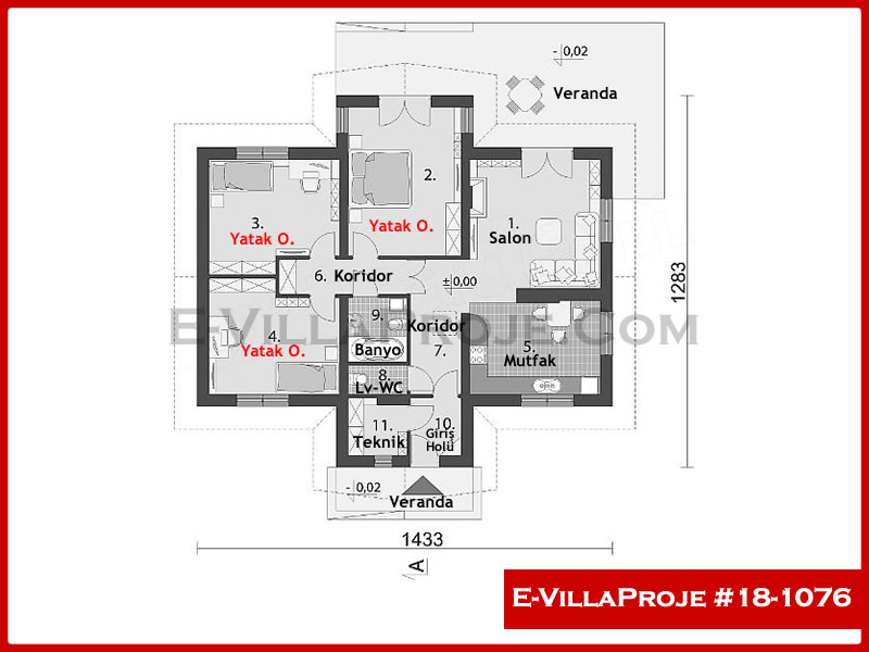 Ev Villa Proje #18 – 1076 Ev Villa Projesi Model Detayları