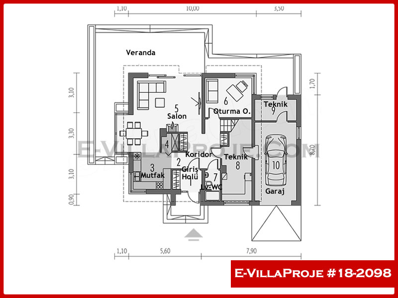 Ev Villa Proje #18 – 2098 Ev Villa Projesi Model Detayları