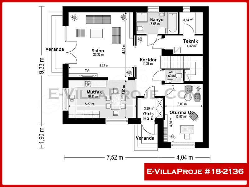 Ev Villa Proje #18 – 2136 Ev Villa Projesi Model Detayları