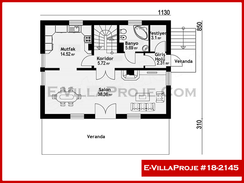 Ev Villa Proje #18 – 2145 Ev Villa Projesi Model Detayları