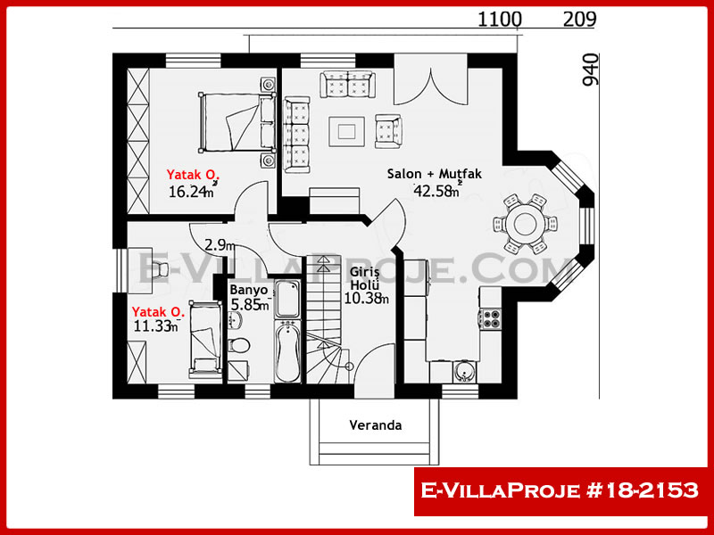 Ev Villa Proje #18 – 2153 Ev Villa Projesi Model Detayları