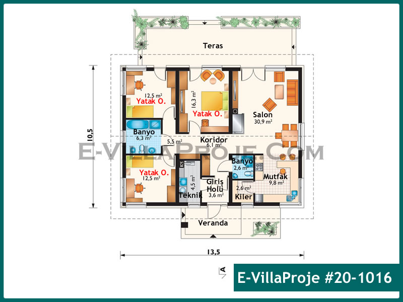 Ev Villa Proje #20 – 1016 Ev Villa Projesi Model Detayları