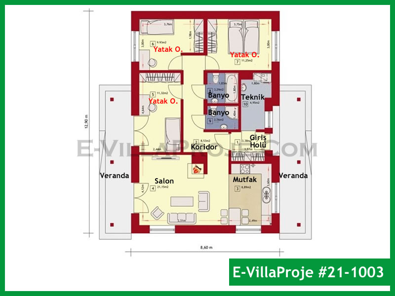 Ev Villa Proje #21 – 1003 Ev Villa Projesi Model Detayları