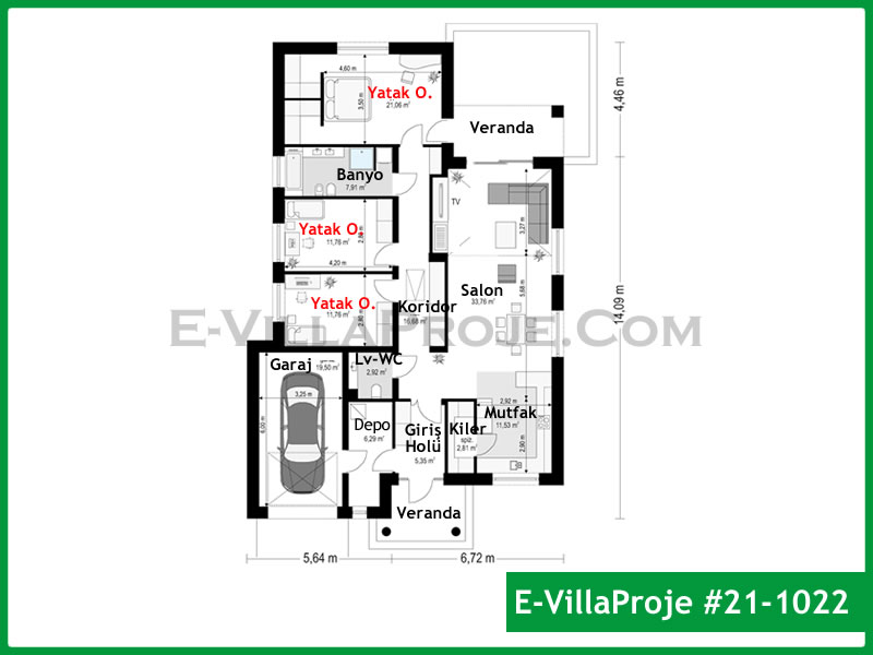 Ev Villa Proje #21 – 1022 Ev Villa Projesi Model Detayları