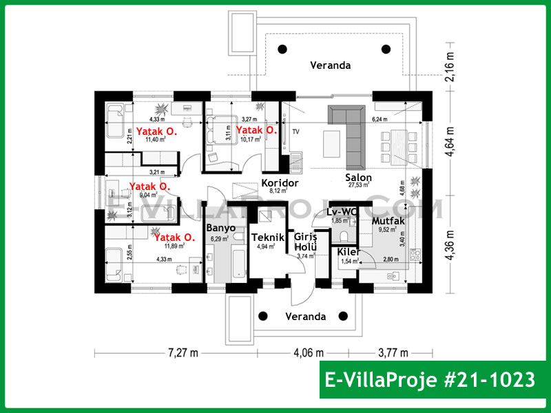 Ev Villa Proje #21 – 1023 Ev Villa Projesi Model Detayları