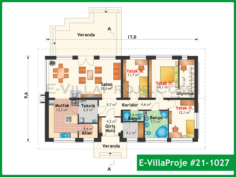 Ev Villa Proje #21 – 1027 Ev Villa Projesi Model Detayları