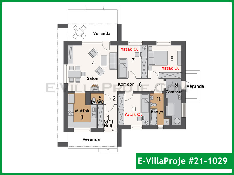 Ev Villa Proje #21 – 1029 Ev Villa Projesi Model Detayları