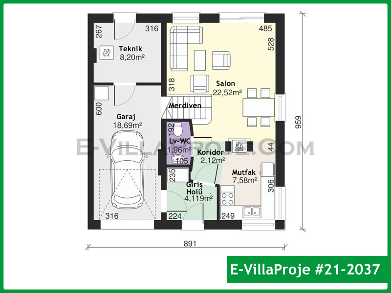 Ev Villa Proje #21 – 2037 Ev Villa Projesi Model Detayları