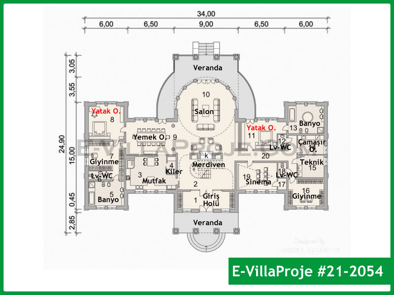 Ev Villa Proje #21 – 2054 Ev Villa Projesi Model Detayları