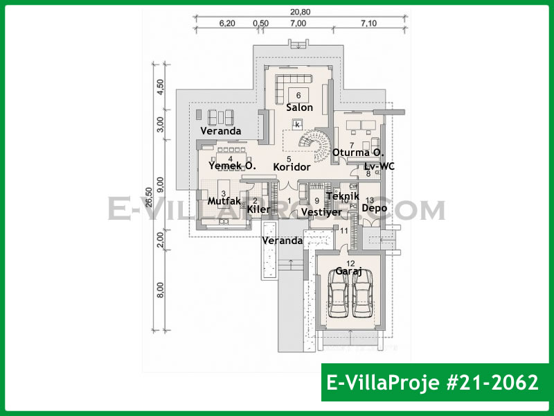 Ev Villa Proje #21 – 2062 Ev Villa Projesi Model Detayları