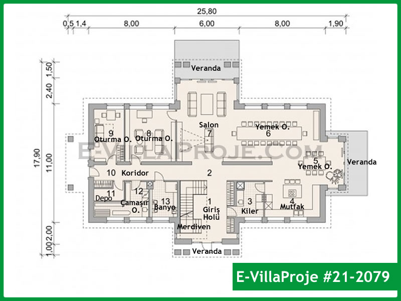 Ev Villa Proje #21 – 2079 Ev Villa Projesi Model Detayları