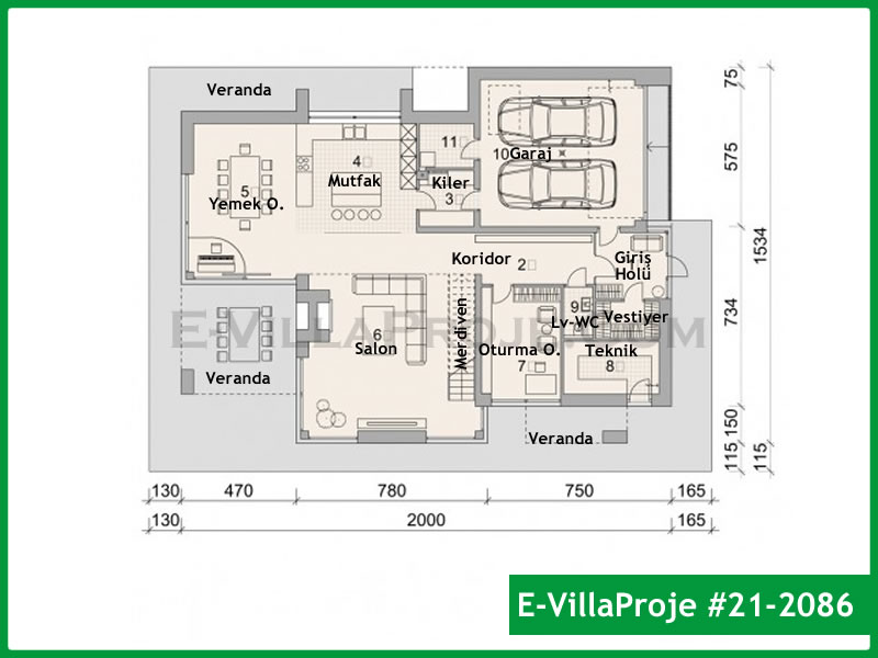 Ev Villa Proje #21 – 2086 Ev Villa Projesi Model Detayları