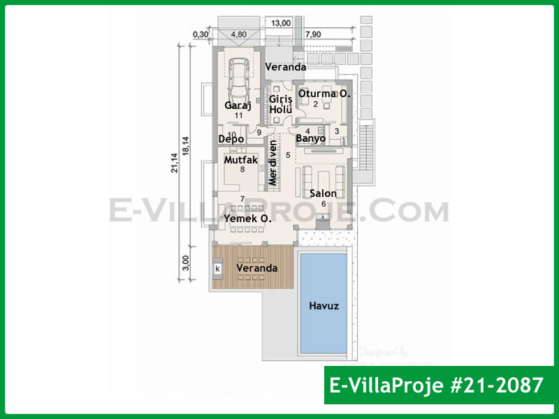 Ev Villa Proje #21 – 2087 Ev Villa Projesi Model Detayları