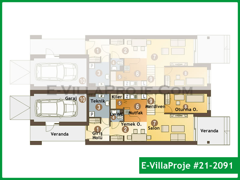 Ev Villa Proje #21 – 2091 Ev Villa Projesi Model Detayları
