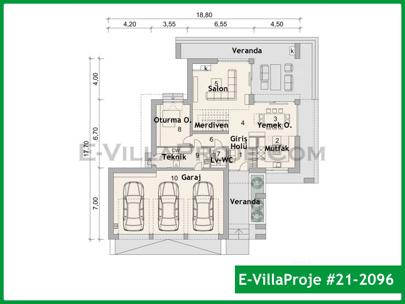 Ev Villa Proje #21 – 2096 Ev Villa Projesi Model Detayları