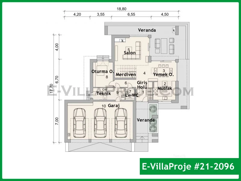 Ev Villa Proje #21 – 2096 Ev Villa Projesi Model Detayları