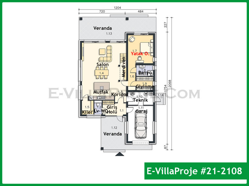 Ev Villa Proje #21 – 2108 Ev Villa Projesi Model Detayları