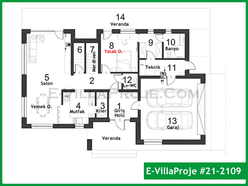 Ev Villa Proje #21 – 2109 Ev Villa Projesi Model Detayları