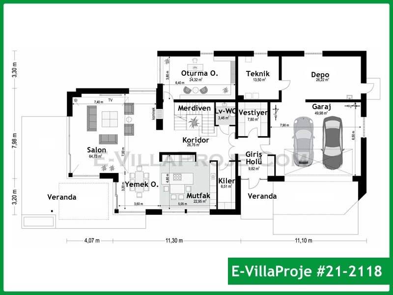 Ev Villa Proje #21 – 2118 Ev Villa Projesi Model Detayları