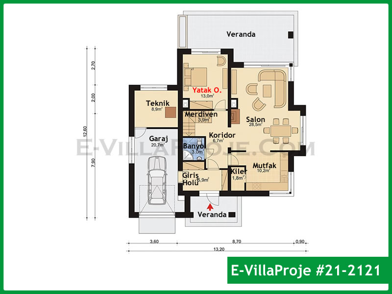 Ev Villa Proje #21 – 2121 Ev Villa Projesi Model Detayları