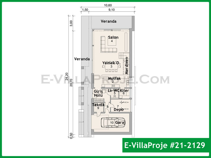 Ev Villa Proje #21 – 2129 Ev Villa Projesi Model Detayları