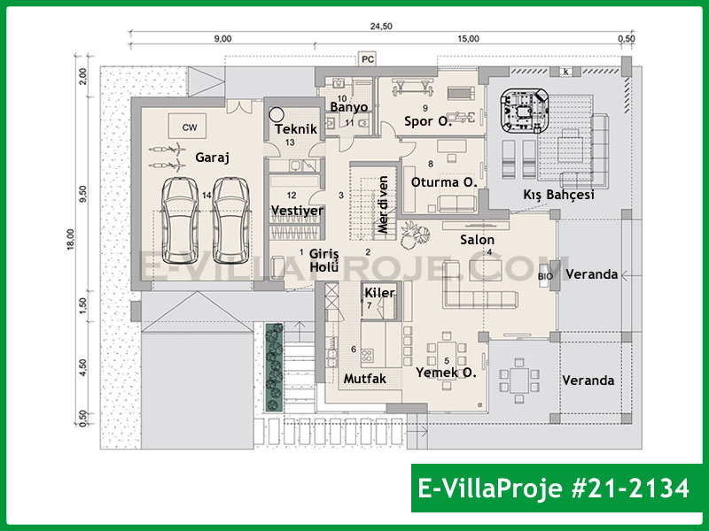 Ev Villa Proje #21 – 2134 Ev Villa Projesi Model Detayları