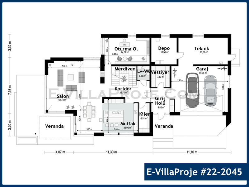 Ev Villa Proje #22 – 2045 Ev Villa Projesi Model Detayları