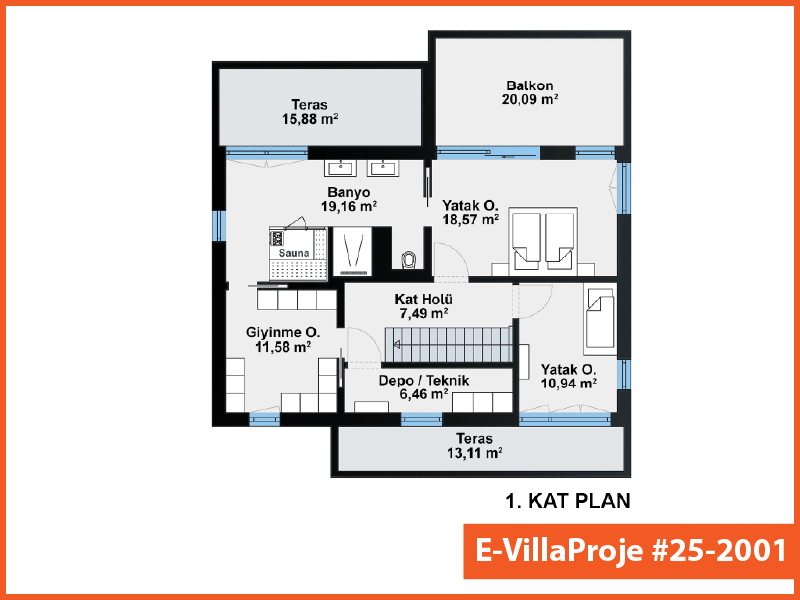 Ev Villa Proje #25 – 2001 Ev Villa Projesi Model Detayları
