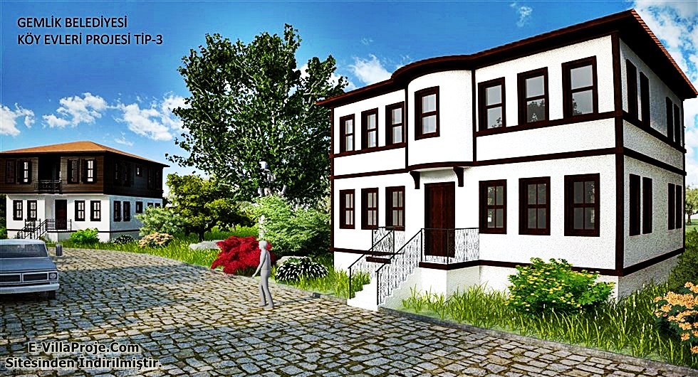 Balıkesir Gemlik Belediyesi Köy Evleri Projesi (Plan ve 3D Görüntüler