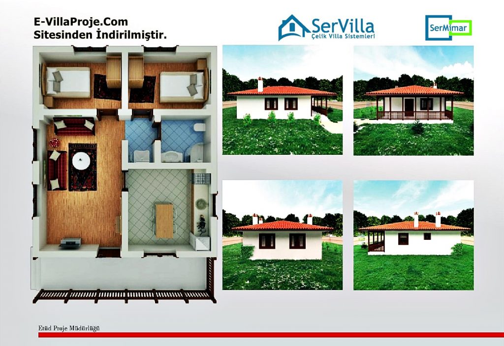 Muğla Menteşe Belediyesi Köy Evleri Projesi (Plan ve 3D Görüntüler